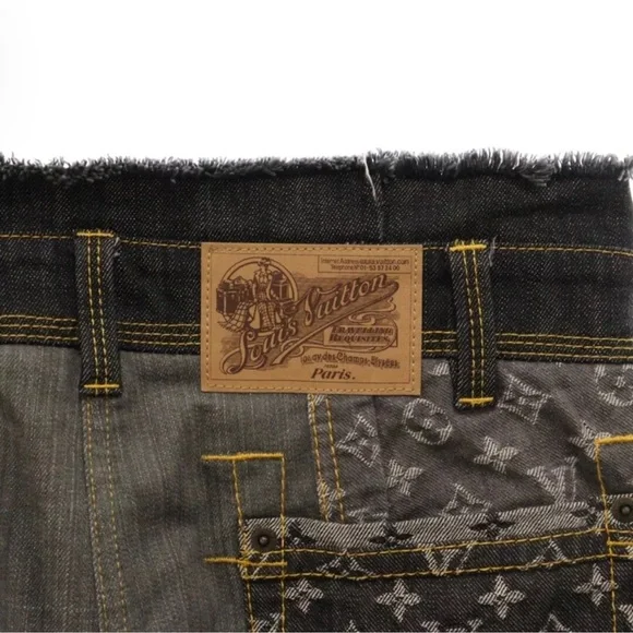 Authentic Louis Vuitton denim patch work pants